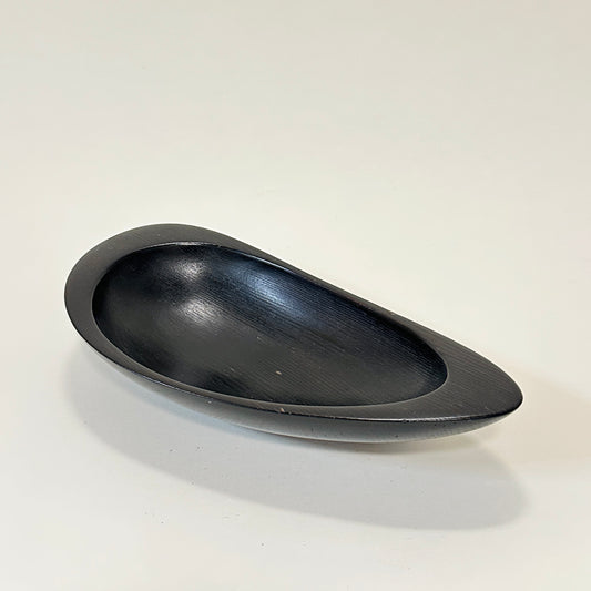 Black stained wooden bowl