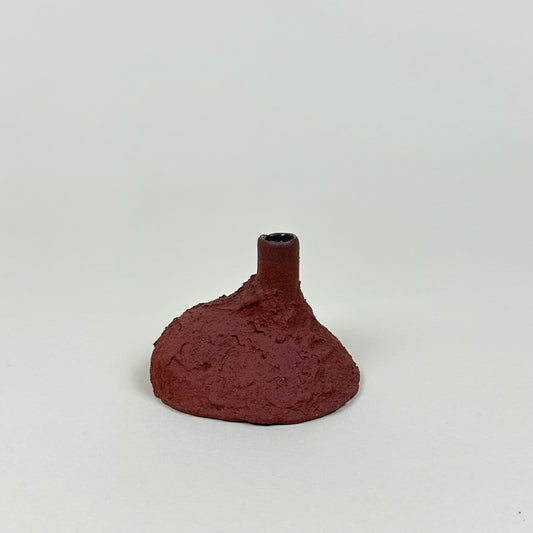 Small ceramic bud vase by Malwina Kleparska, red