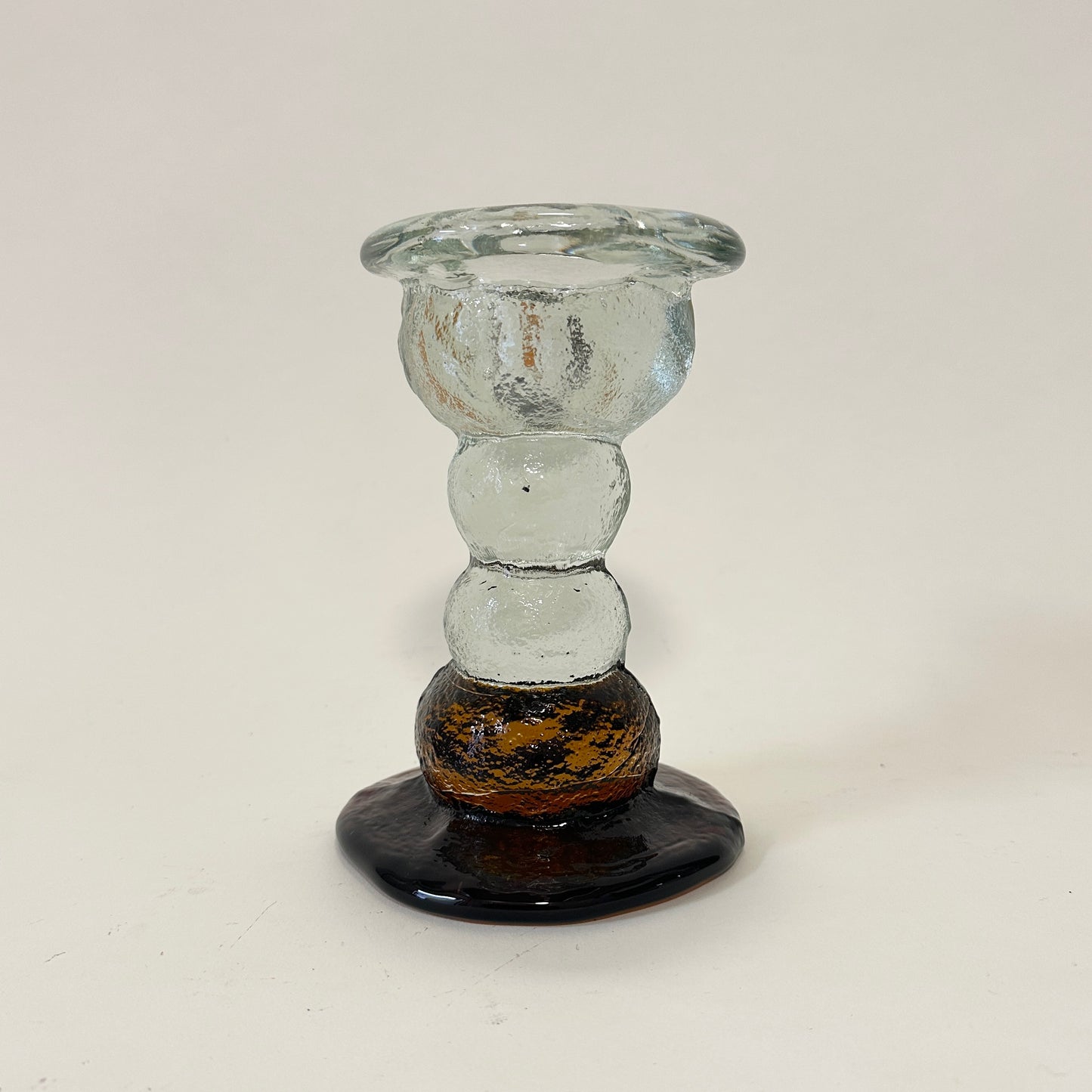 Vintage glass candle holder "Kivi"