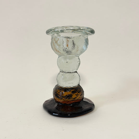 Vintage glass candle holder "Kivi"
