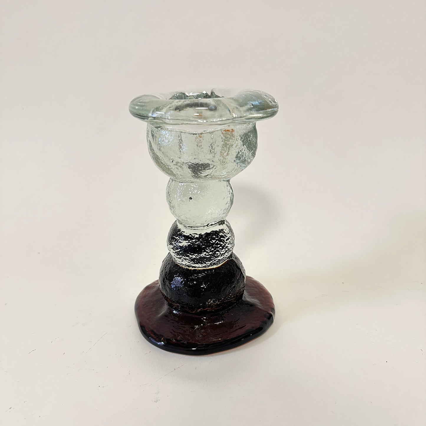 Vintage glass candle holder "Kivi"