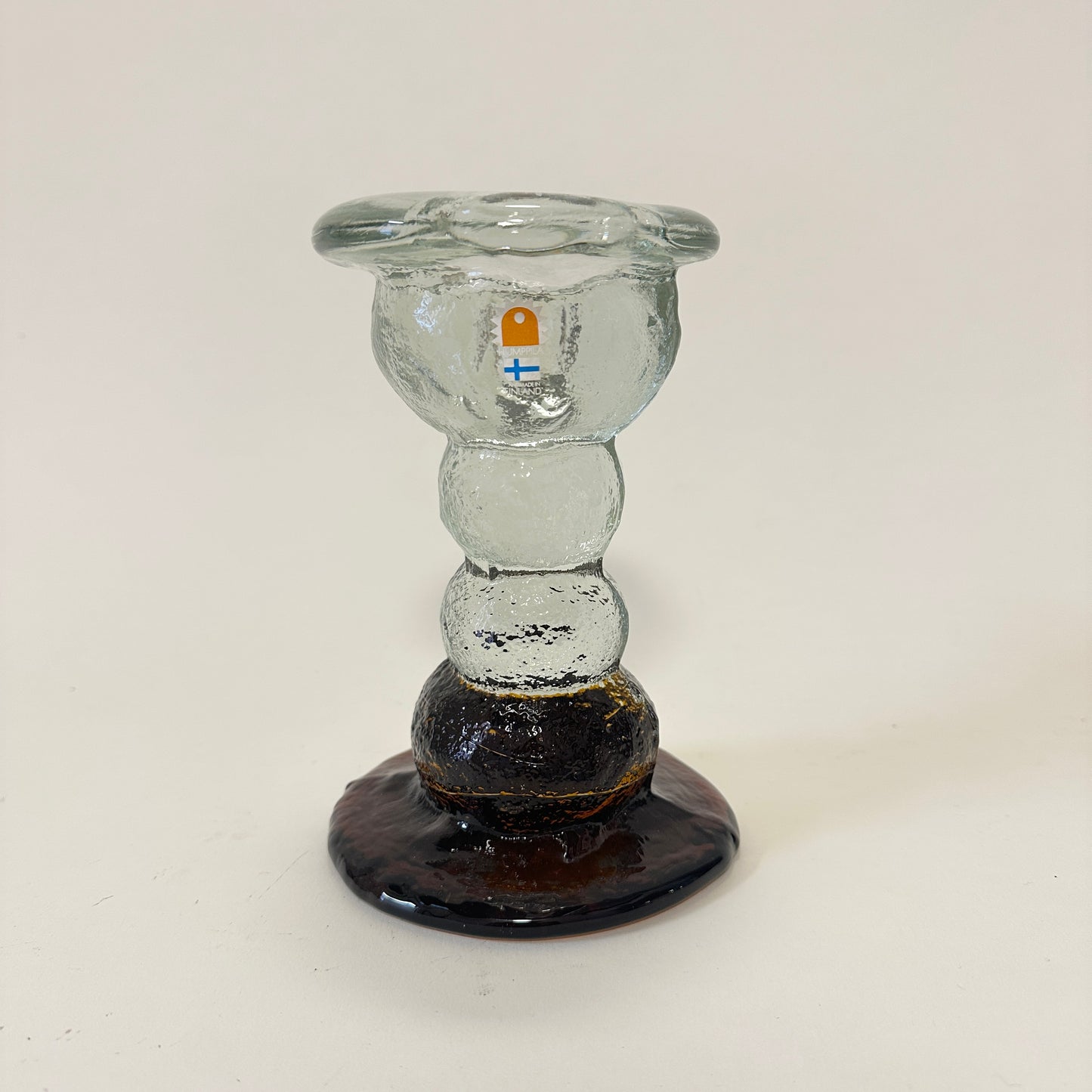 Vintage glass candle holder "Kivi"