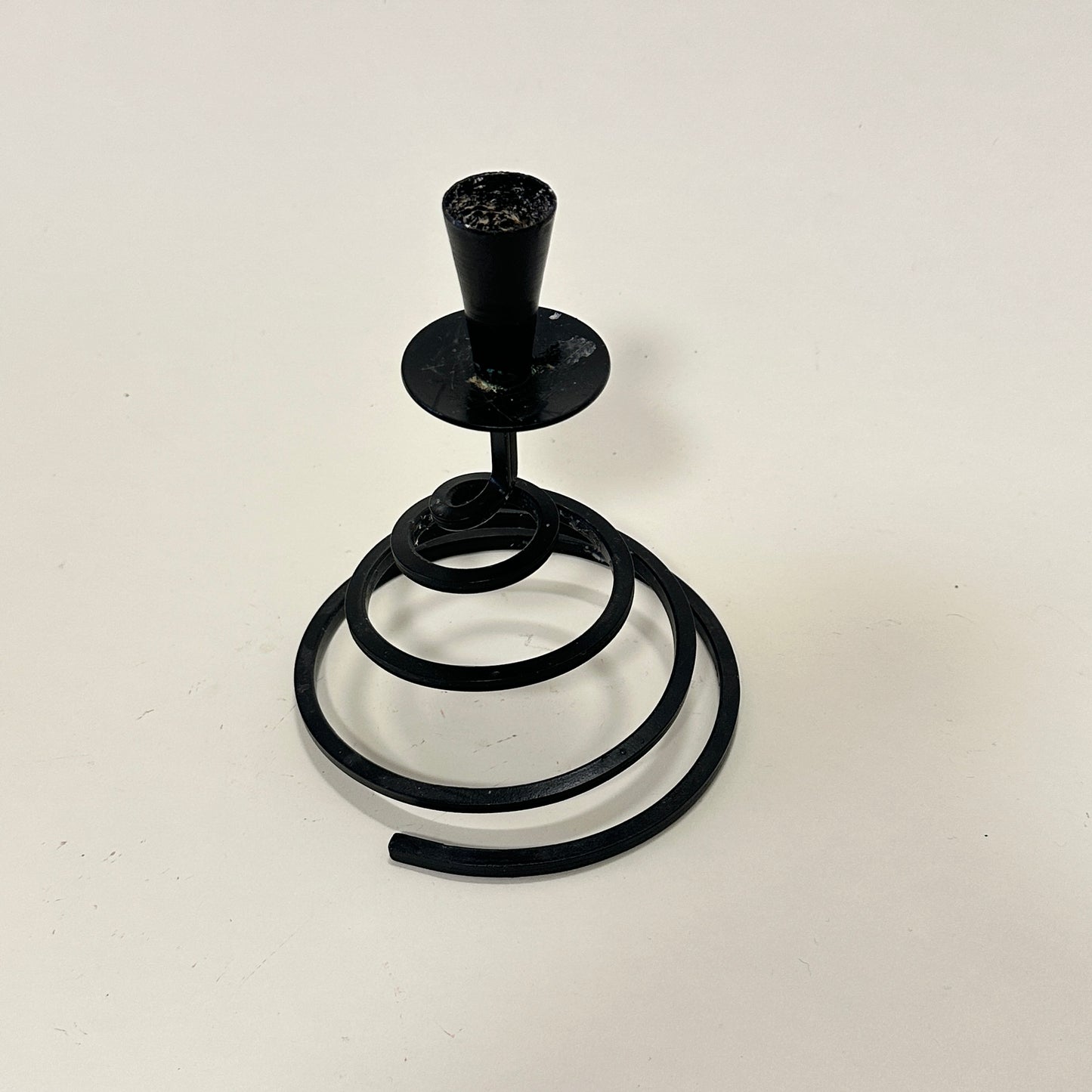 Vintage metal spiral candle holder