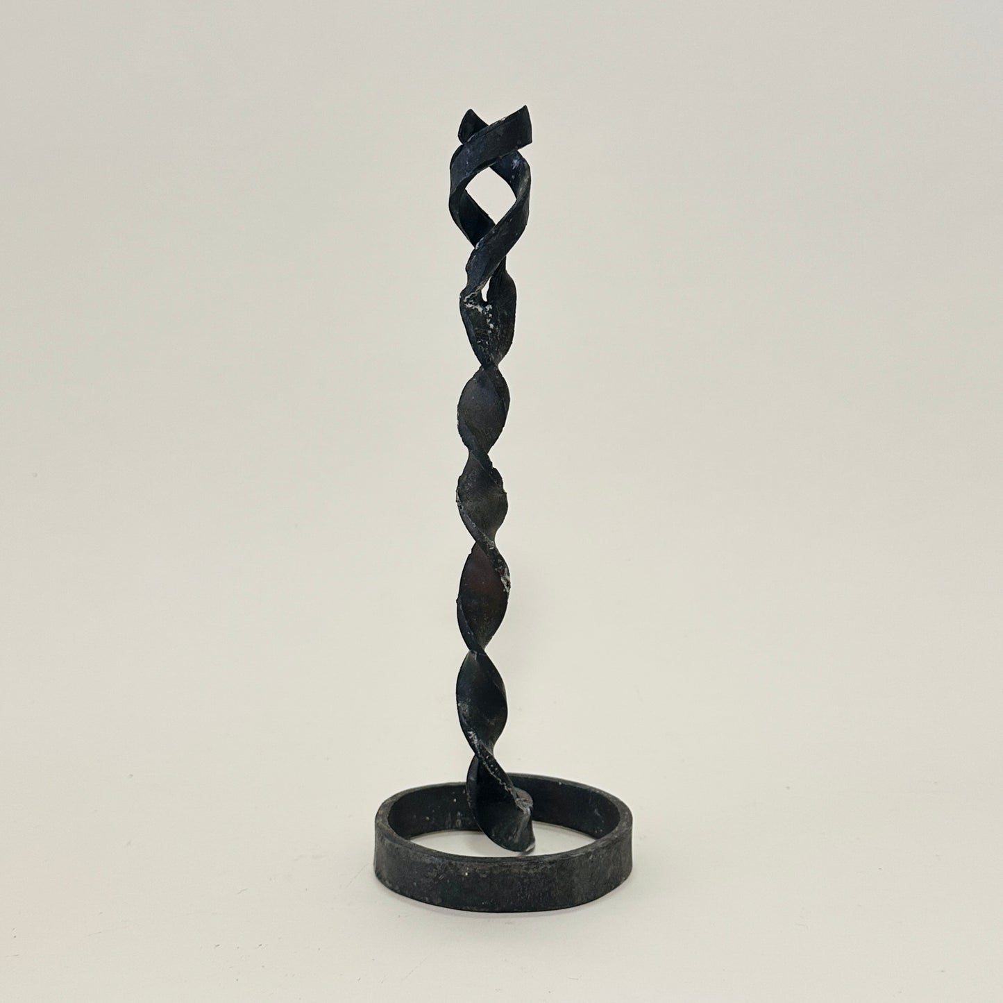 Vintage twisted iron candle holder