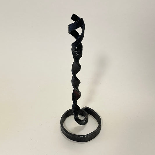 Vintage twisted iron candle holder