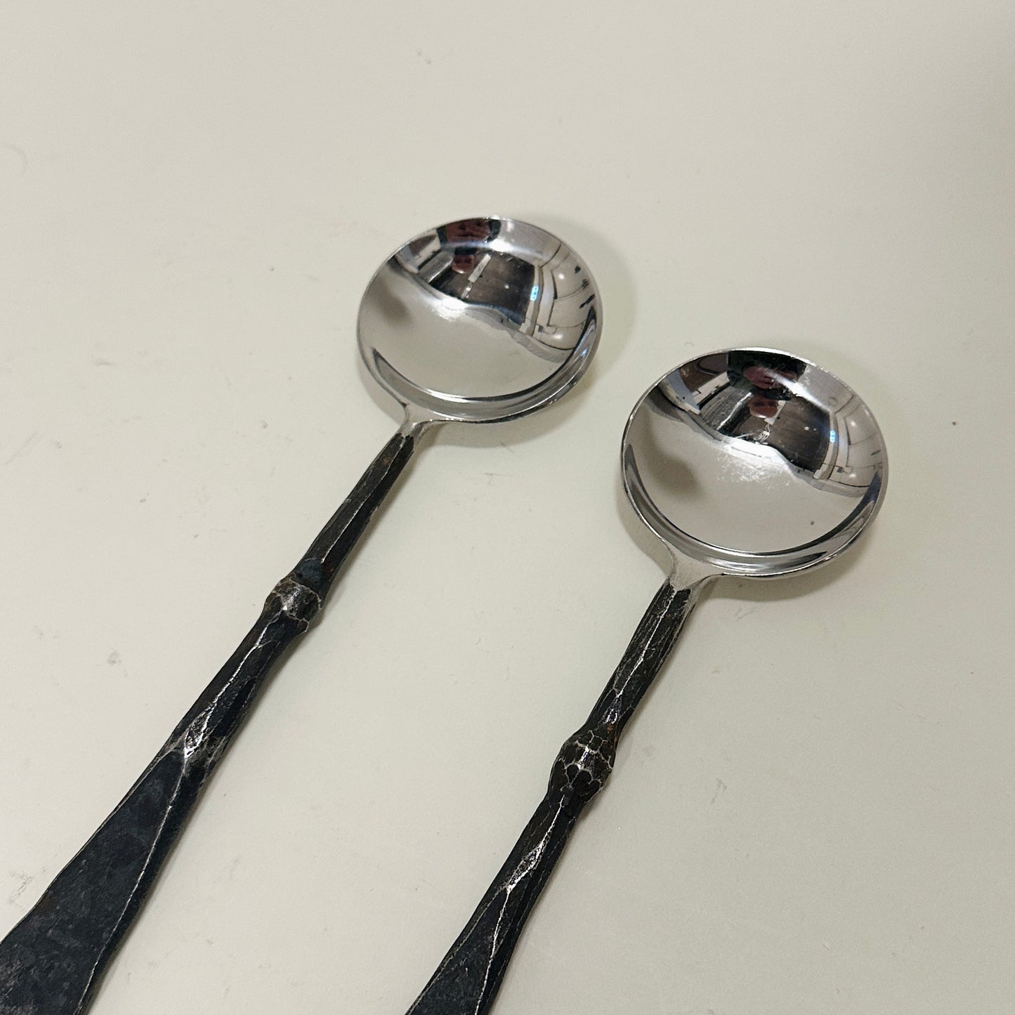 Vintage iron salad servers