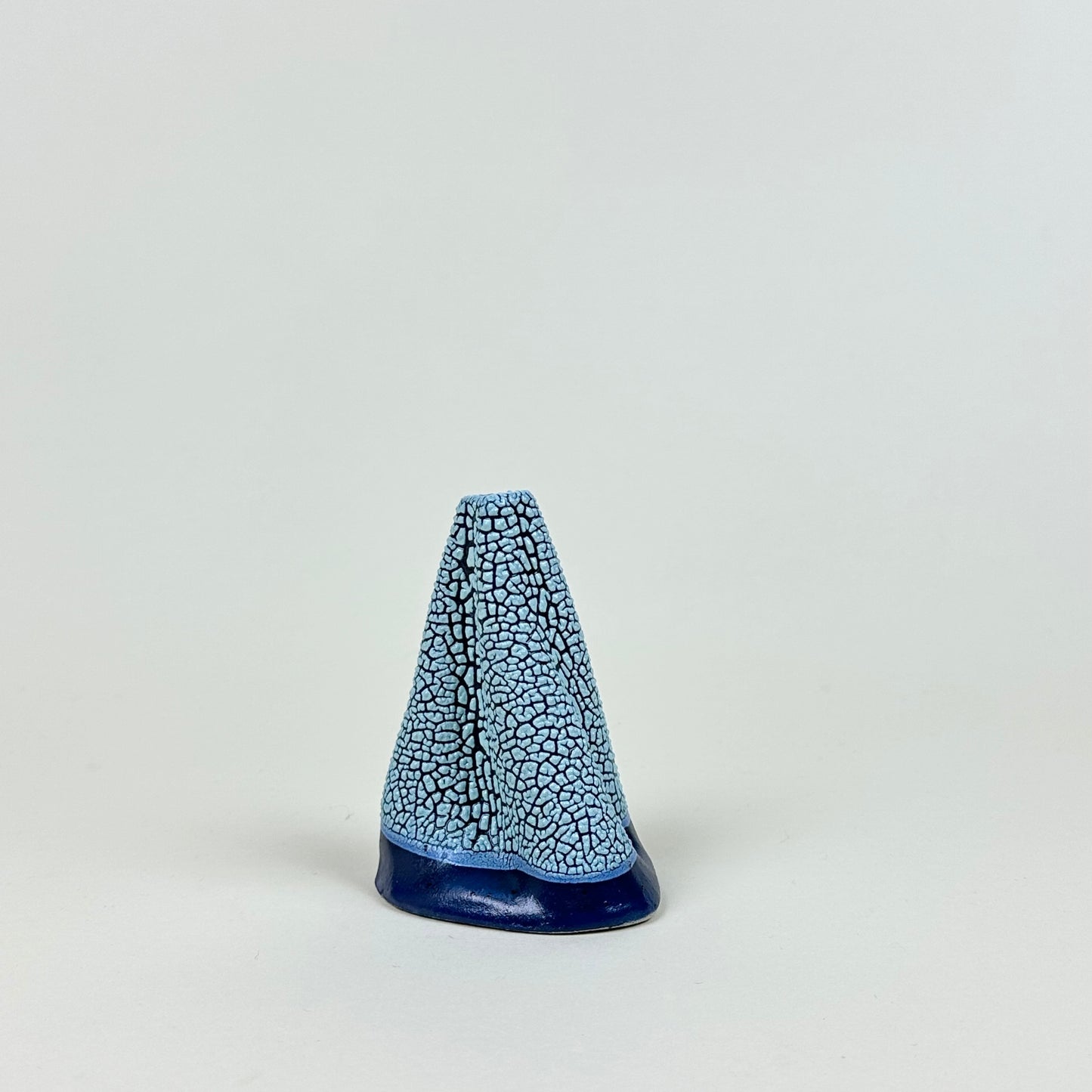 Navy, light blue volcano vase (S) by Astrid Öhman