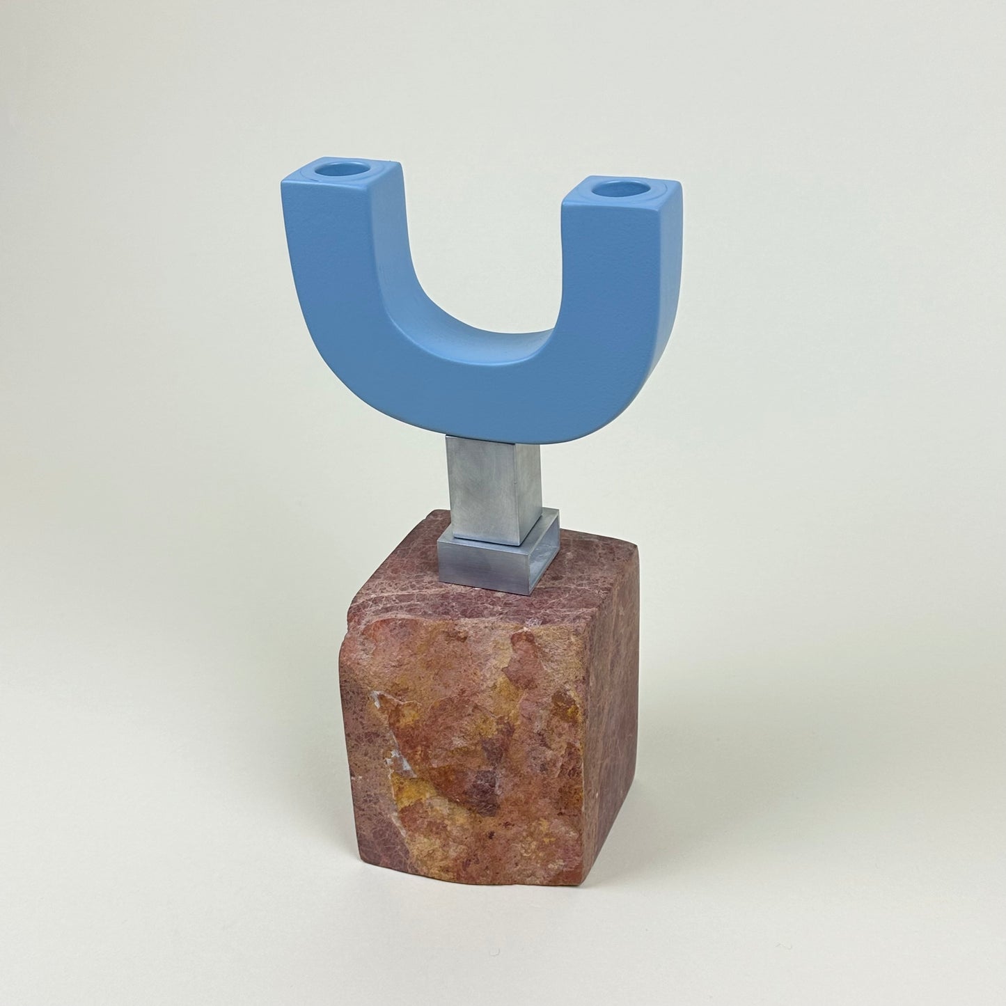 Blue candle holder by Public Studio