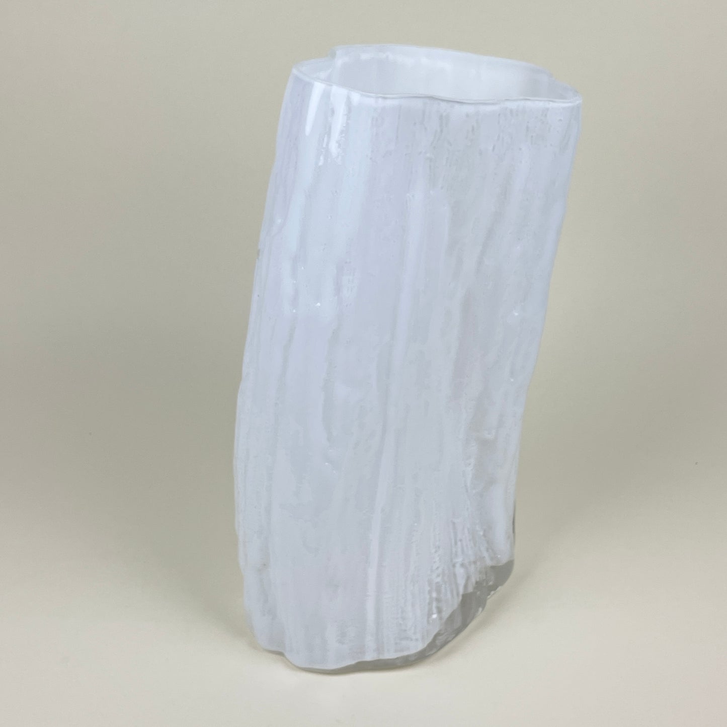White mouth-blown vase by LAB LA BLA