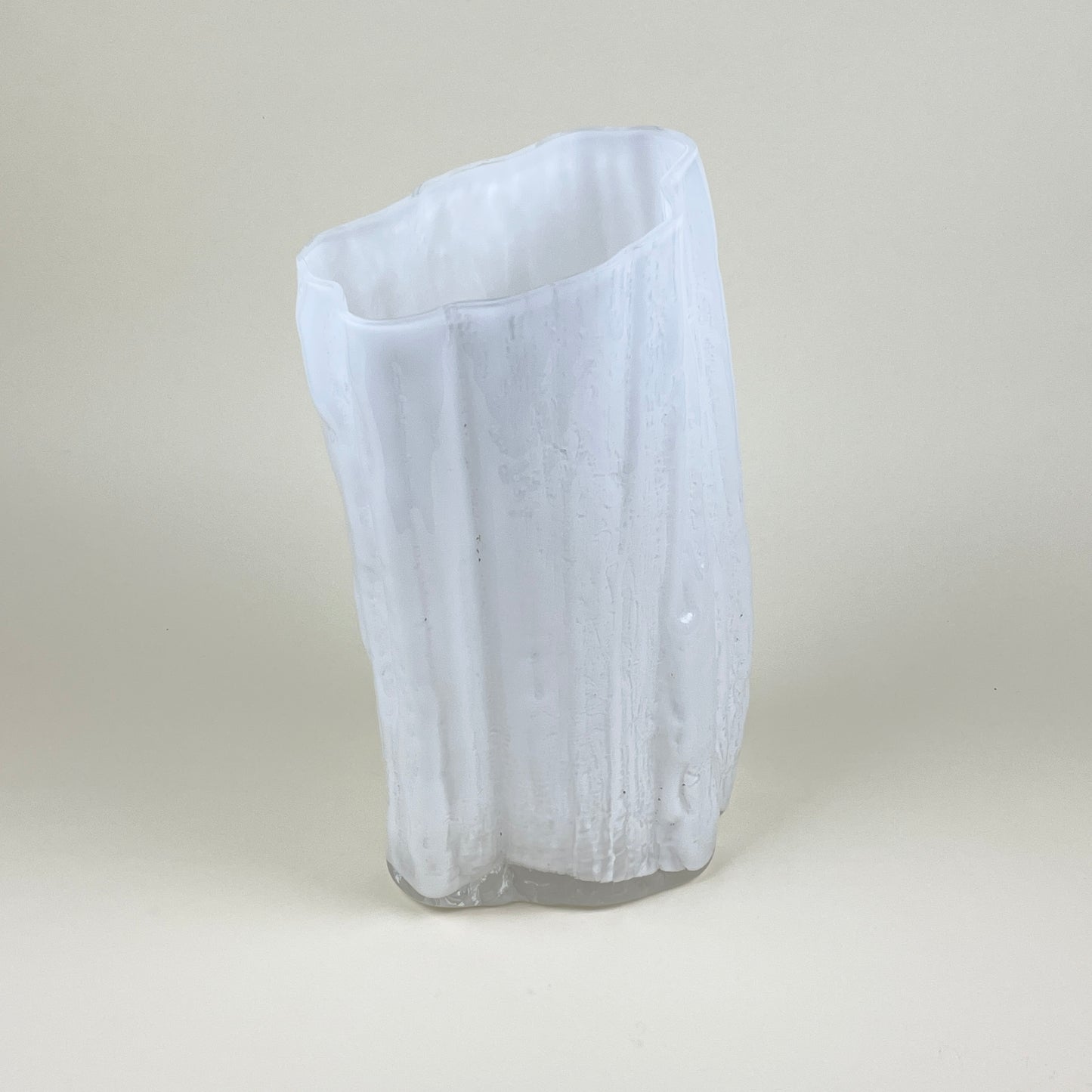 White mouth-blown vase by LAB LA BLA