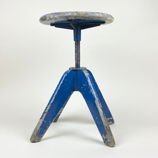 Blue industry stool, vintage