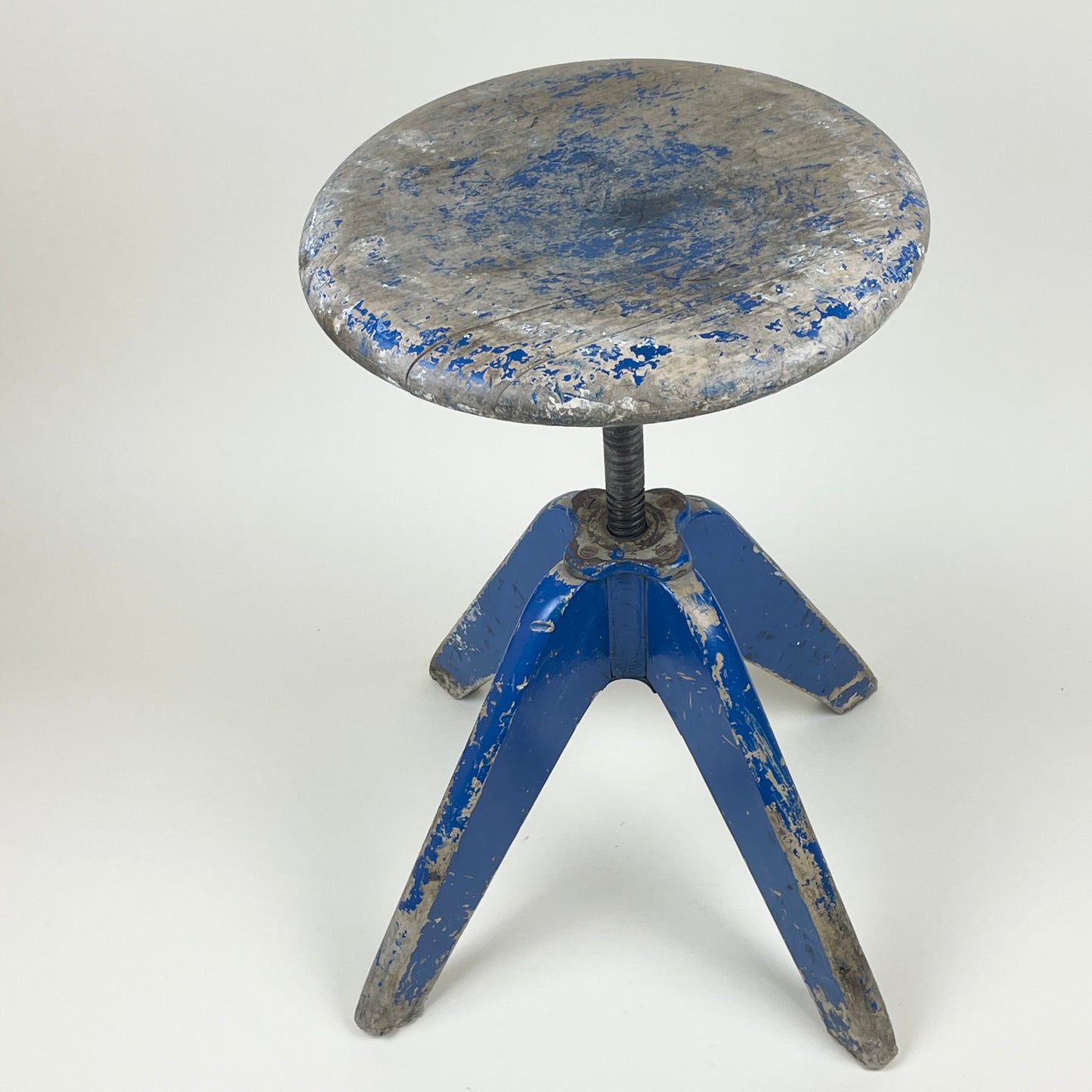 Blue industry stool, vintage