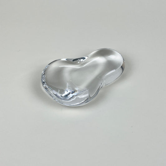 Handblown pear-shaped glass bowl by Lisa Reiser