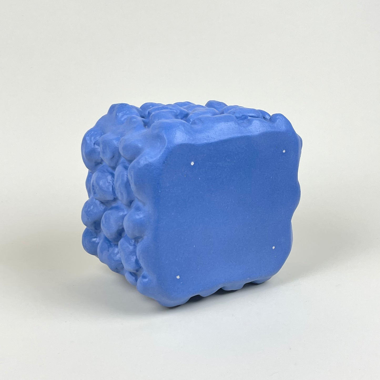 Blue stoneware pot by Emma Friberg