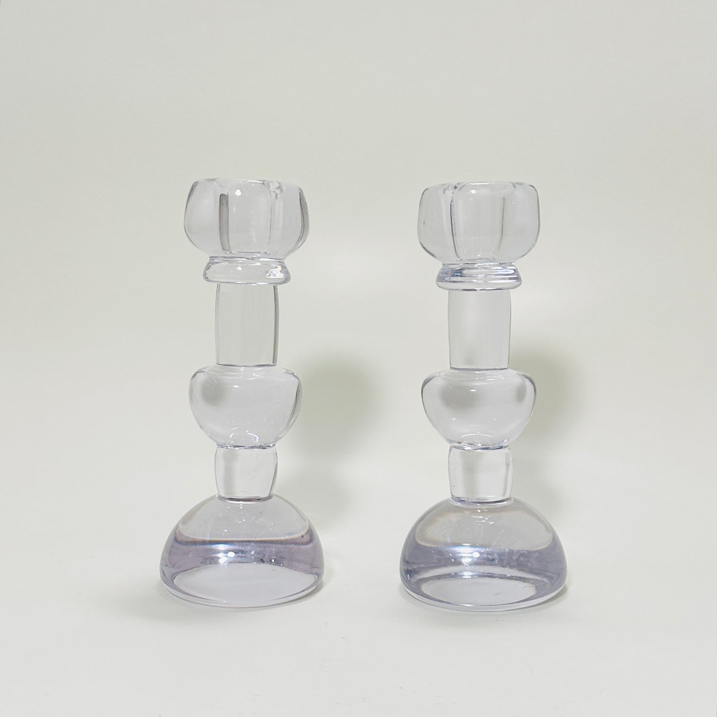 Pair of glass candle holder by Christer Sjögren