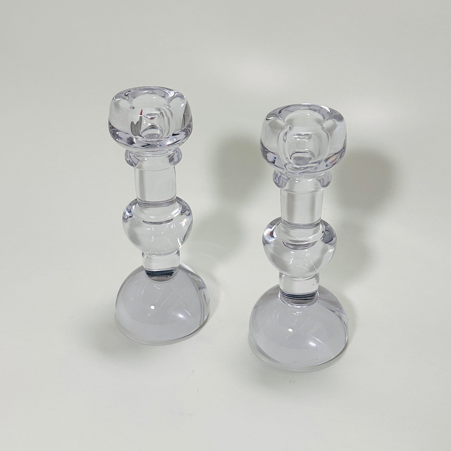 Pair of glass candle holder by Christer Sjögren