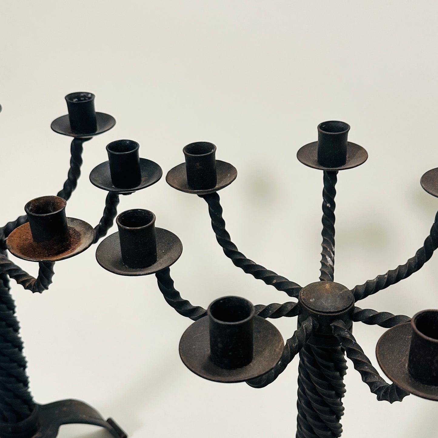 Vintage pair of brutalist candle holders