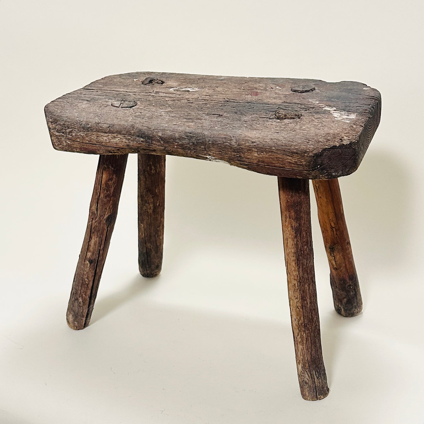 Vintage wooden milk stool