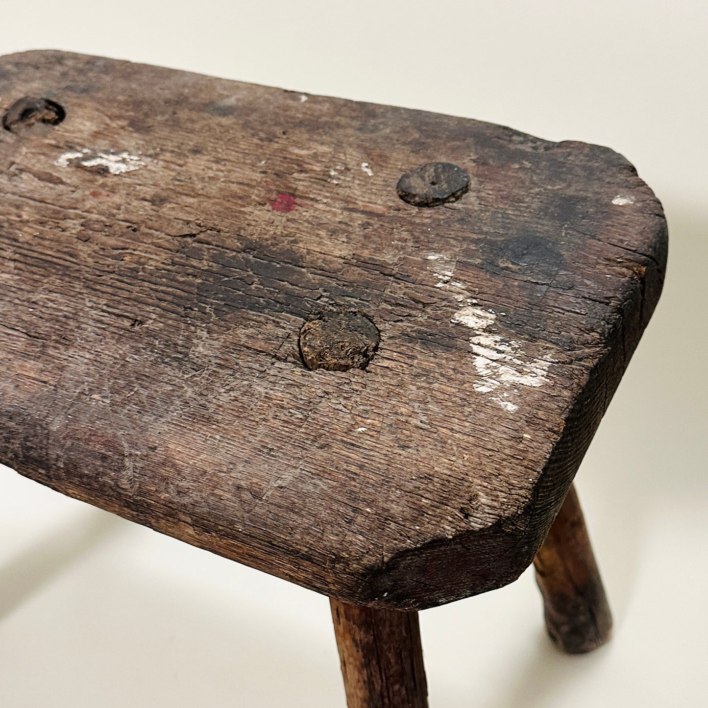 Vintage wooden milk stool