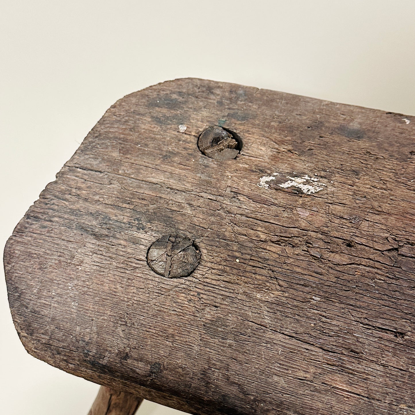 Vintage wooden milk stool