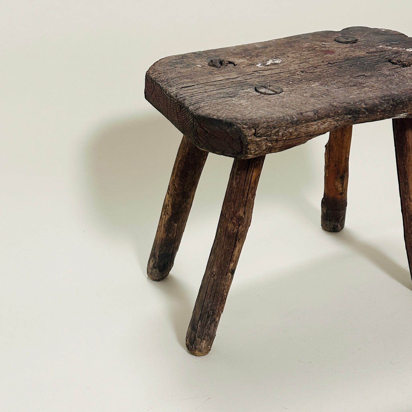 Vintage wooden milk stool