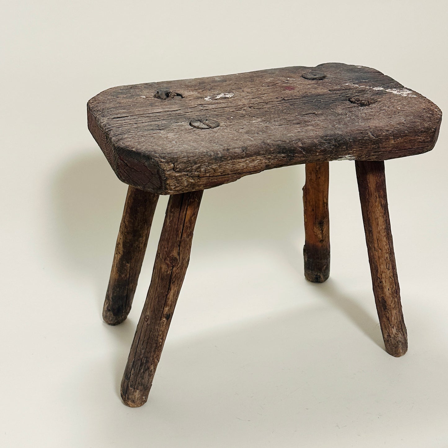 Vintage wooden milk stool