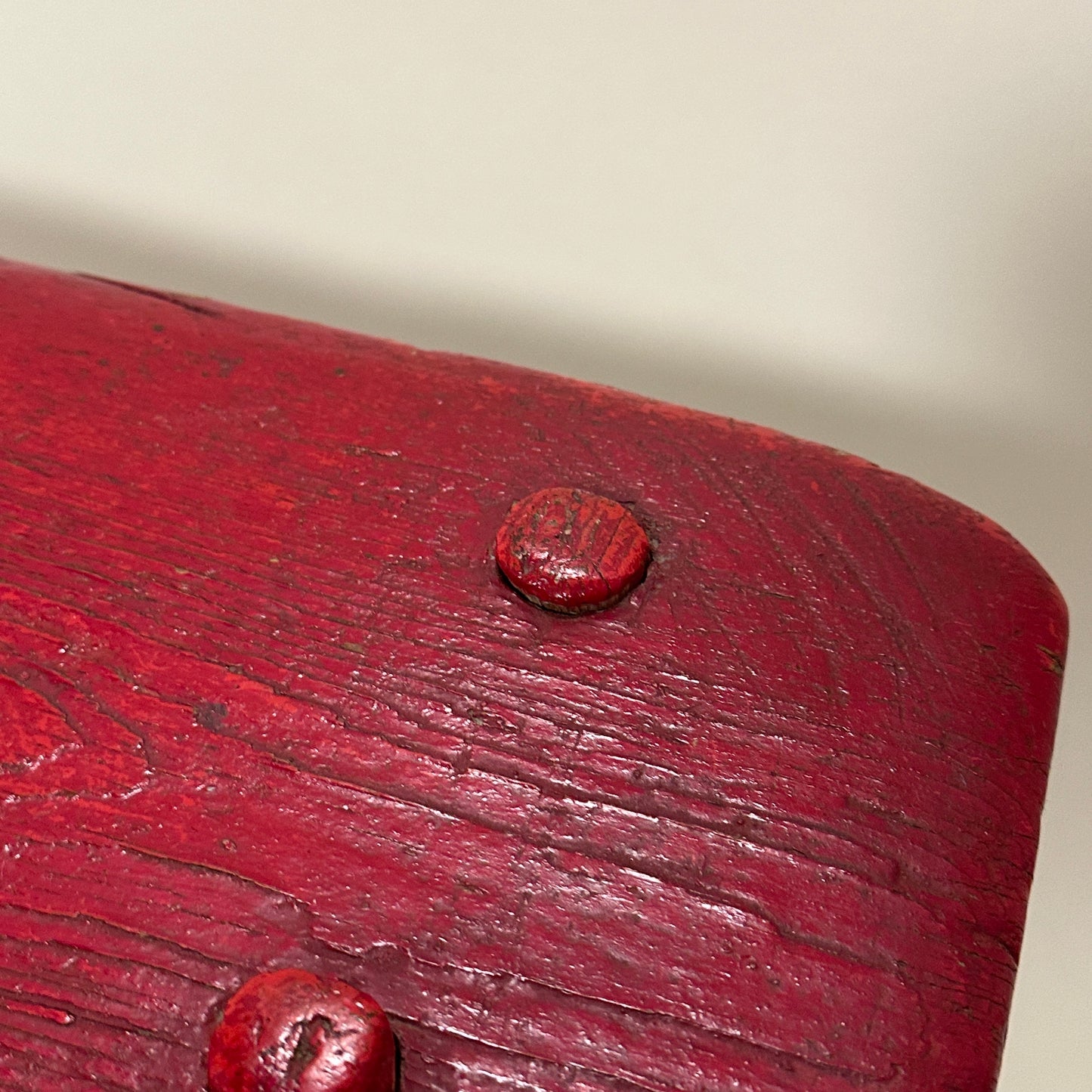 Vintage wooden milk stool (red painted)