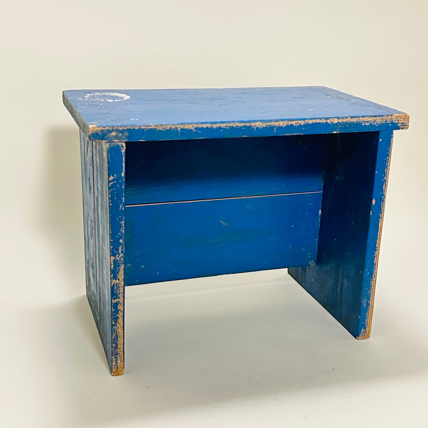 Vintage blue painted stool
