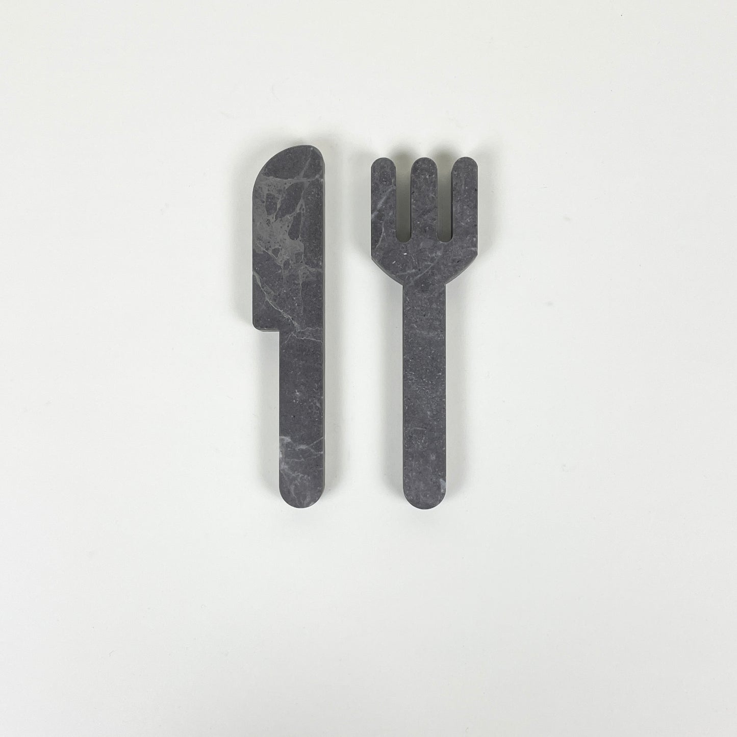 Marble cutlery by Public Studio, dark grey