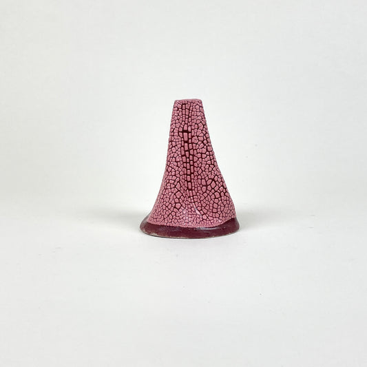 Red pink volcano vase (L) by Astrid Öhman.