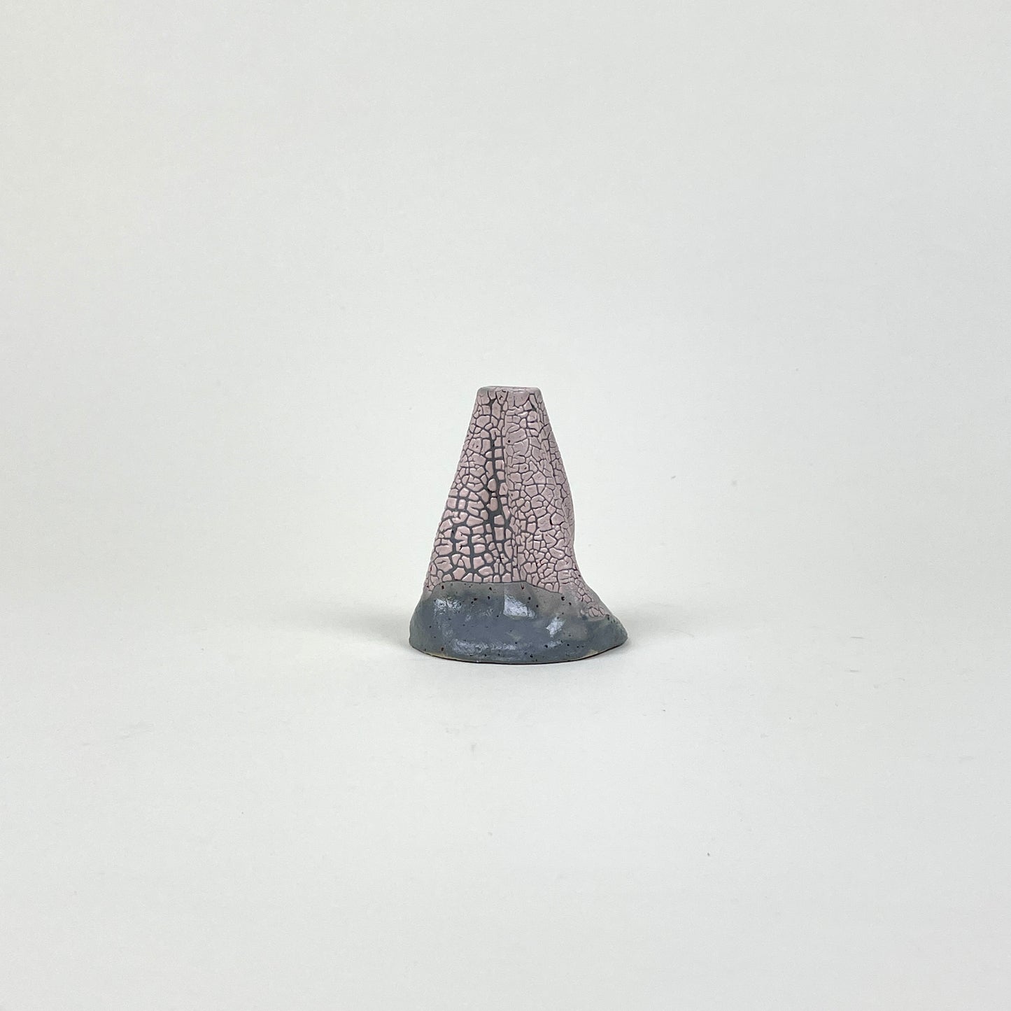 Blueish grey and beige volcano vase (S) by Astrid Öhman.