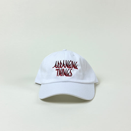 Hat, Arranging Things logo, white/black/red