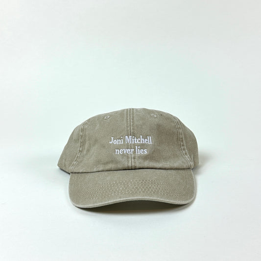 Hat, Joni Mitchel never lies (washed out beige/white)
