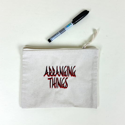 Arranging Things embroidered pencil case