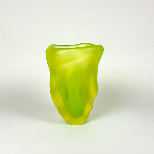 Uranium glass vase by Hana Hillerova
