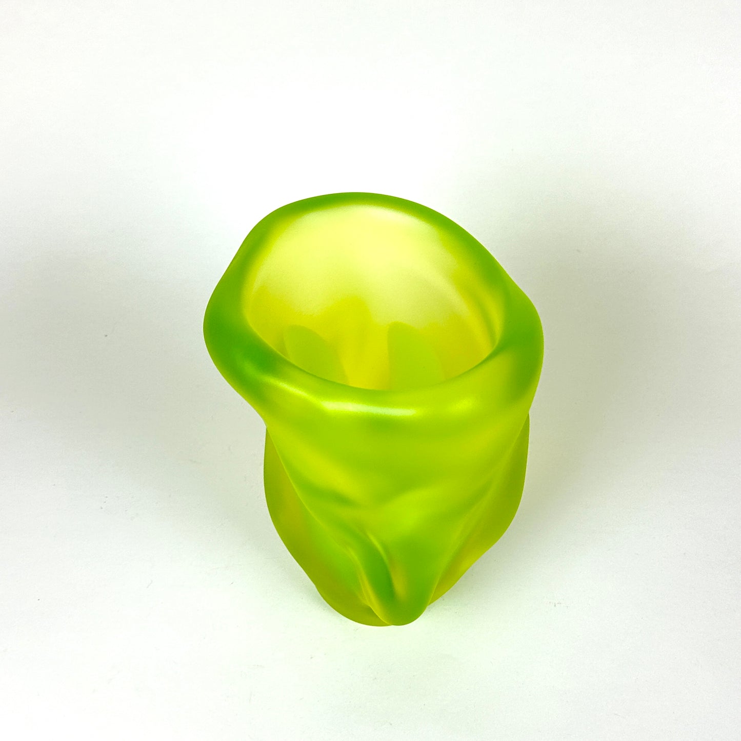 Uranium glass vase by Hana Hillerova