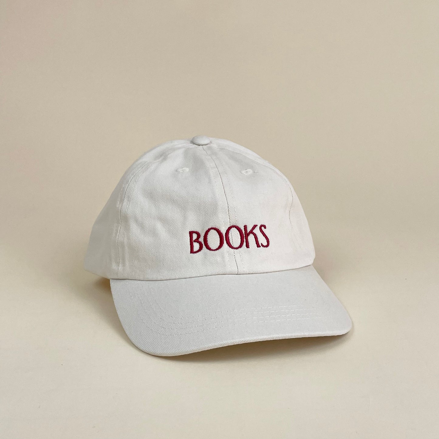 Hat, BOOKS, off white/burgundy