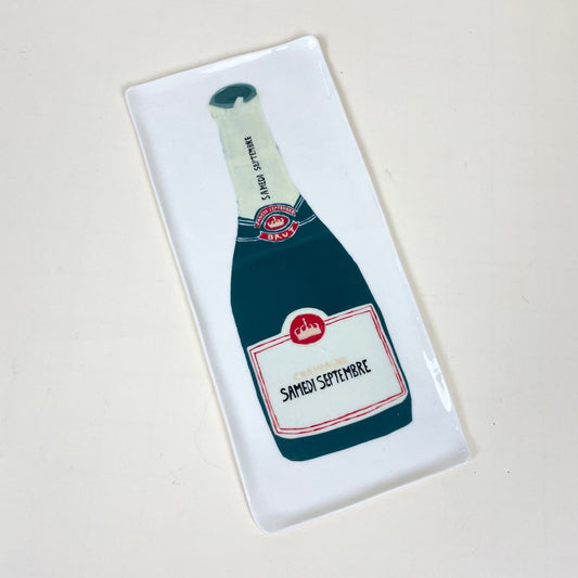 "Champagne" porcelain plate by Siri Jaffe