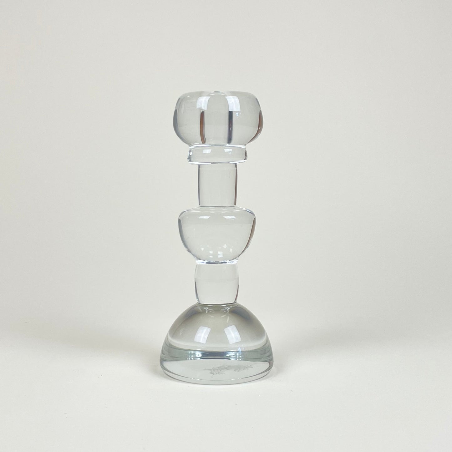 Candle holder in glass, vintage. Designed by Christer Sjögren