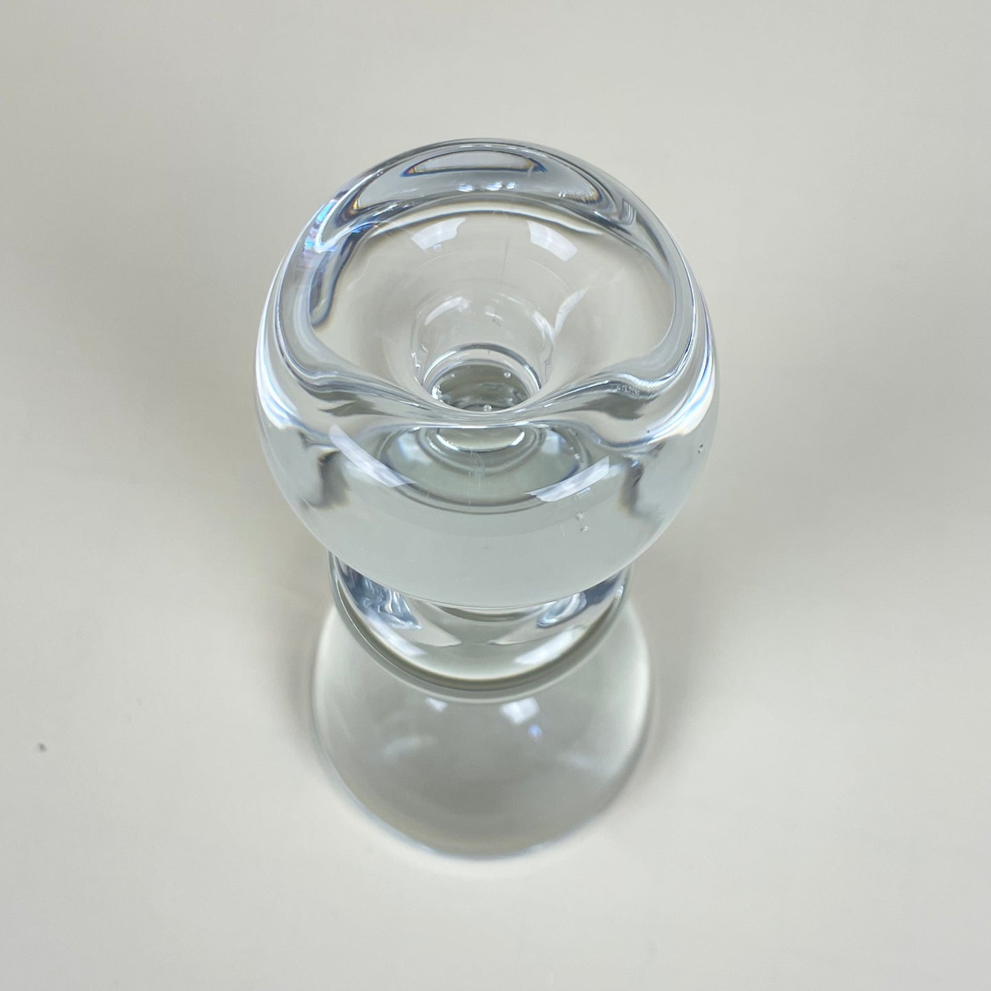 Candle holder in glass, vintage. Designed by Christer Sjögren