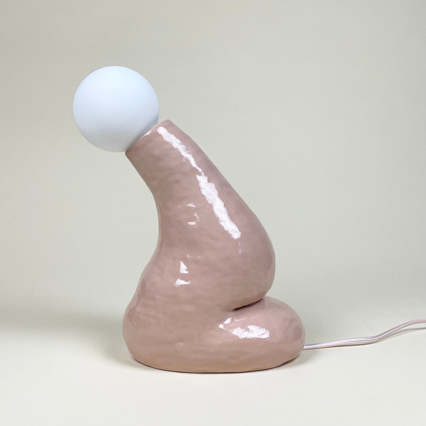 Pink ceramic lamp by Fanny Ollas