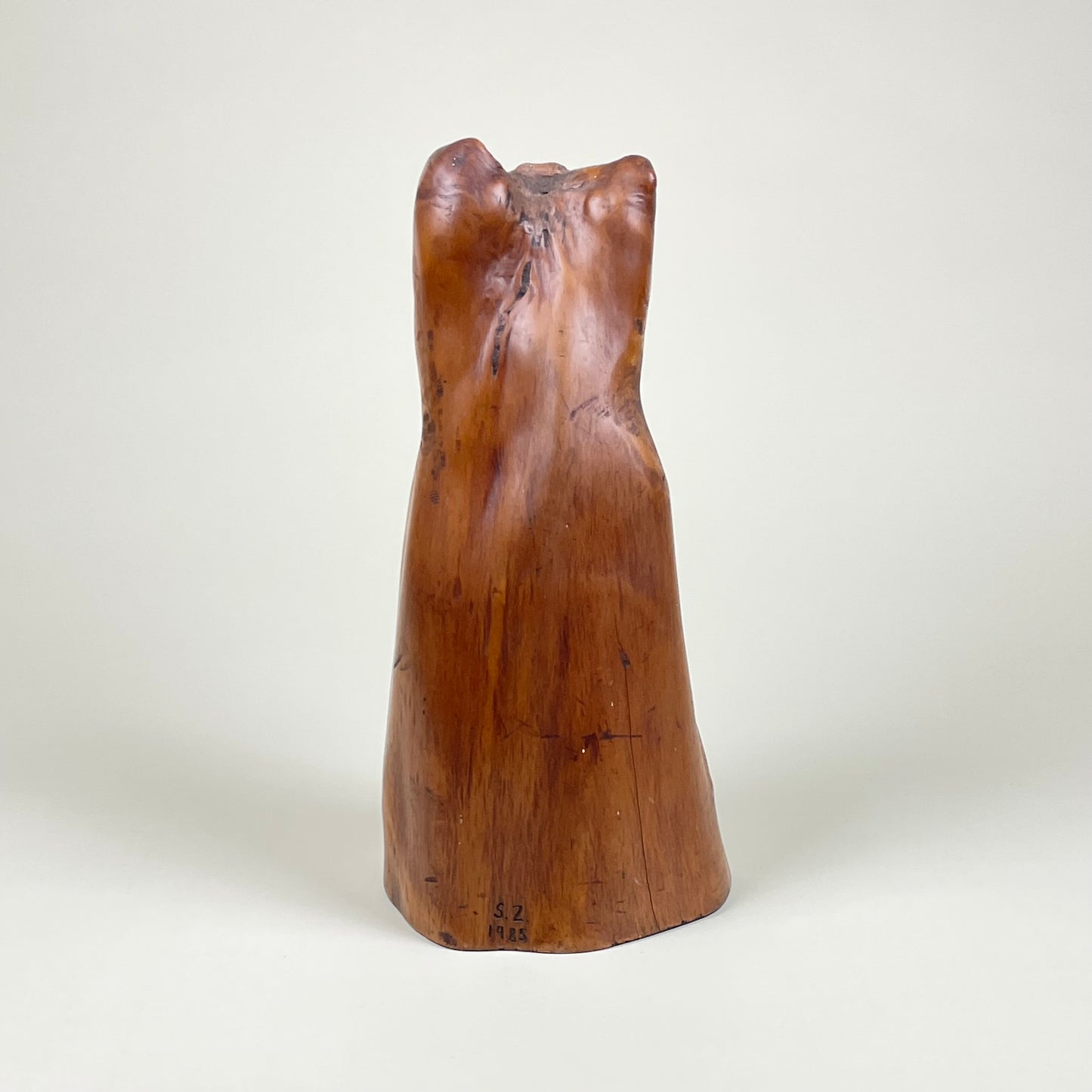 Wooden abstract female sculpture