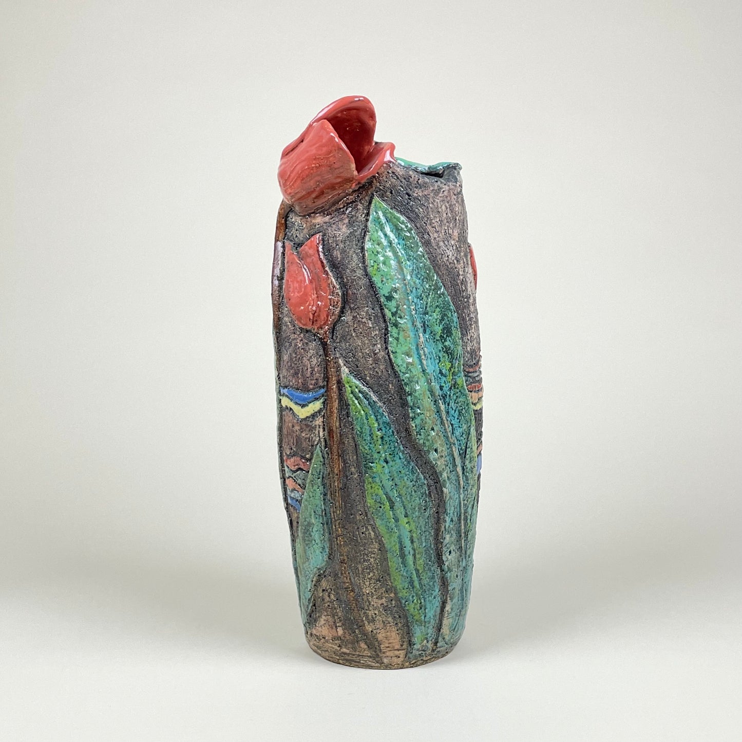 Vintage ceramic tulip vase