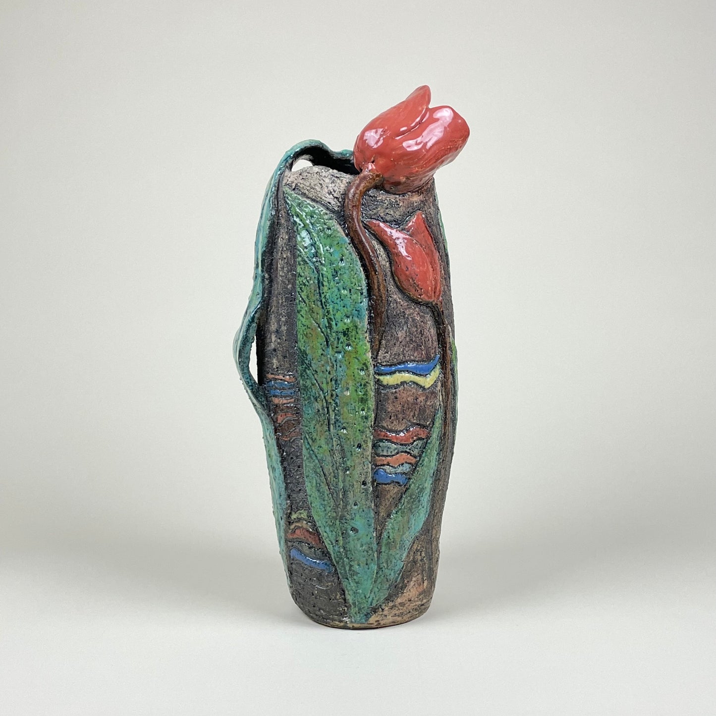 Vintage ceramic tulip vase