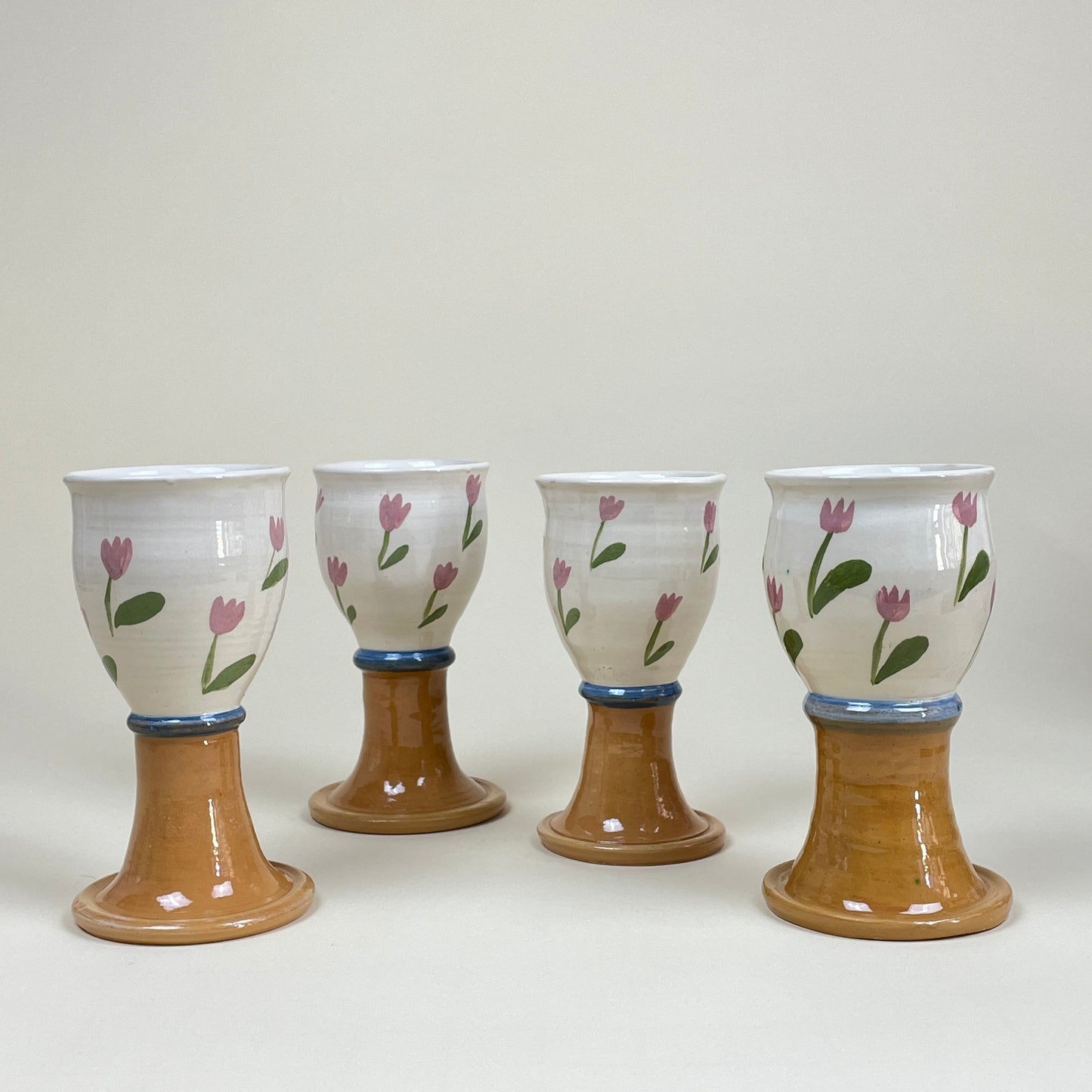 Ceramic wine glasses (4)